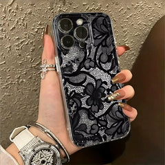 Black Lace Ultra‑Light Phone Case for Iphone 18 16E 7 17 Air 13 12 Xs 14 11 Pro Max Xr 8 17E 15 Pro plus 16 Slim‑Profile Cover