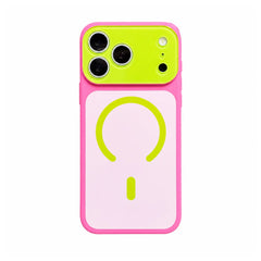 Dopamine Color Block Slim Phone Case for Iphone 18 Pro Max 17 16 15 14 13 Pro Max, Matte Hard PC Cover, Magnetic Wireless Charging Compatible with Magsafe(Not Strong), Lightweight Ultra Slim Fashion Case