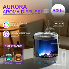 Aurora Jellyfish Aroma Humidifier, 7 Color Light, Dual Mist Modes, 2H/8H Timer, 300Ml, Essential Oil Diffuser, Christmas Gift