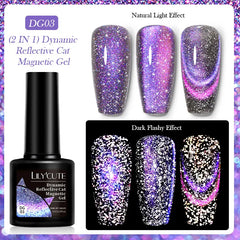 7Ml Reflective Cat Magnetic Gel Nail Polish Dynamic Double Light Magnet Gel Polish Semi Permanent UV Gel for Nail Art