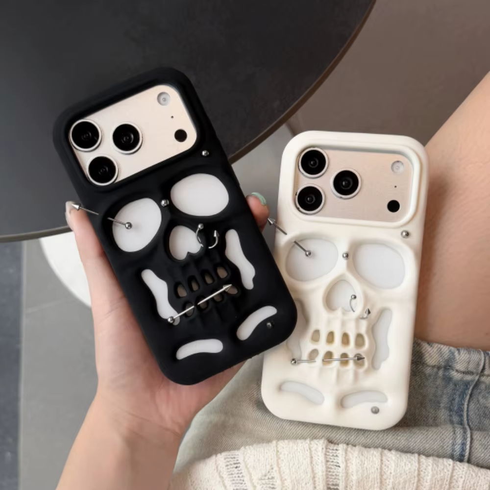 3D Rivet Skull iPhone Case