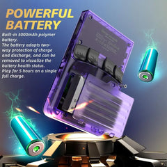 Portable Game Console, Rechargeable Handheld Game Console with Built-In Games, Classic Home Game Console, HD Screen Game Console for Home, Protective, Handheld Gaming Console