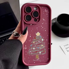 Christmas Tree Printed Soft TPU Case for Iphone 18 17 15 16 Pro Max 14 13 12 Pro Max 17E 11 17 16E Shockproof Phone Cover