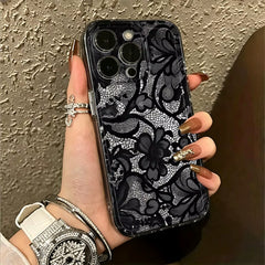 Black Lace Ultra‑Light Phone Case for Iphone 18 16E 7 17 Air 13 12 Xs 14 11 Pro Max Xr 8 17E 15 Pro plus 16 Slim‑Profile Cover