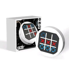 4-In-1 Electronic Tic Tac Toe Game: AI Battle, 2-Player Mode, Memory & Quick Hit Challenge | Game Console for Adults