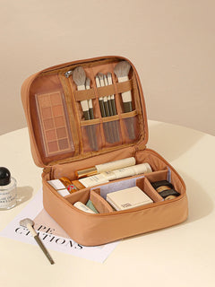 Thickened Oxford Cloth Material, Single or Double Layer, Unisex, Fashionable Toiletry and Makeup Bag, Suitable for Travel, Vacation, Work Trips, Daily Outings, Convenient and Multifunctional Toiletry and Makeup Bag, for Storing and Organizing Power Banks, Data Cables, Lotions, Skin Care Products, Makeup Brushes, Toothbrushes, Toothpaste, Etc., Waterproof Travel Makeup Bag, Essential for Storing Makeup Brushes and Embroidery Tools