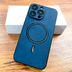 Luxury PU Leather Deer Case for Iphone 18 17 Air 16 15 14 13 12 11 Pro Max plus 16E 18Pro for Magsafe Wireless Charge Back Cover