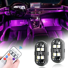 2/4Pcs Wireless LED Strobe Lights Car Decor Atmosphere Light, 8 Colors Rechargeable Led Lights Anti-Collision LED Warning Light