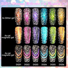 7Ml Reflective Cat Magnetic Gel Nail Polish Dynamic Double Light Magnet Gel Polish Semi Permanent UV Gel for Nail Art