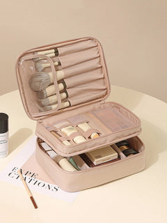 Thickened Oxford Cloth Material, Single or Double Layer, Unisex, Fashionable Toiletry and Makeup Bag, Suitable for Travel, Vacation, Work Trips, Daily Outings, Convenient and Multifunctional Toiletry and Makeup Bag, for Storing and Organizing Power Banks, Data Cables, Lotions, Skin Care Products, Makeup Brushes, Toothbrushes, Toothpaste, Etc., Waterproof Travel Makeup Bag, Essential for Storing Makeup Brushes and Embroidery Tools