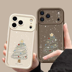 Christmas Tree Printed Soft TPU Case for Iphone 18 17 15 16 Pro Max 14 13 12 Pro Max 17E 11 17 16E Shockproof Phone Cover