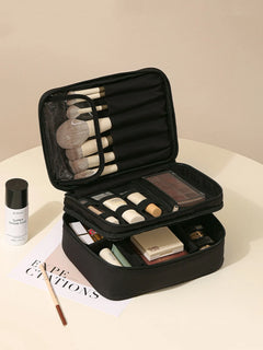 Thickened Oxford Cloth Material, Single or Double Layer, Unisex, Fashionable Toiletry and Makeup Bag, Suitable for Travel, Vacation, Work Trips, Daily Outings, Convenient and Multifunctional Toiletry and Makeup Bag, for Storing and Organizing Power Banks, Data Cables, Lotions, Skin Care Products, Makeup Brushes, Toothbrushes, Toothpaste, Etc., Waterproof Travel Makeup Bag, Essential for Storing Makeup Brushes and Embroidery Tools