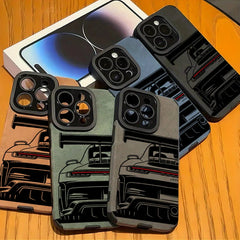 Cool Sports Car Phone Case for  18 Pro Max 17 16 15 plus 14 13 12 11 17 Pro Air XR X XS 7 plus SE 2022 Faux Leather Cover