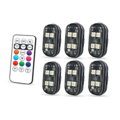 2/4Pcs Wireless LED Strobe Lights Car Decor Atmosphere Light, 8 Colors Rechargeable Led Lights Anti-Collision LED Warning Light