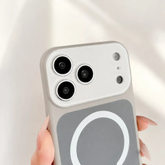Dopamine Color Block Slim Phone Case for Iphone 18 Pro Max 17 16 15 14 13 Pro Max, Matte Hard PC Cover, Magnetic Wireless Charging Compatible with Magsafe(Not Strong), Lightweight Ultra Slim Fashion Case