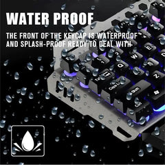 GT700 HOVER COOL GAME KEYBOARD MOUSE القال Esports Eat Chicken Version Black/Silver Plating Game Mouse 6D Game Mouse/Cool Breathing Lamp Chicken Eating Game Character/Gap Glitter Suspension Key Cap/Iron Ash Thickened Panel/ Removable Hand Support