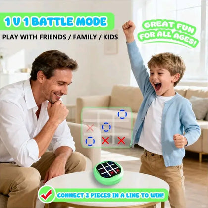 4-In-1 Electronic Tic Tac Toe Game: AI Battle, 2-Player Mode, Memory & Quick Hit Challenge | Game Console for Adults
