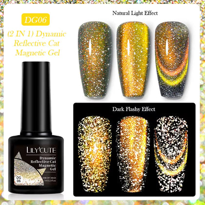 7ml Reflective Magnetic Gel Nail Polish - Dynamic Dual Light Semi-Permanent UV Gel for Nail Art