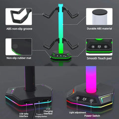 Game Controller Holder, Game Controller Display Stand with RGB Light Effect, Console Accessories for PS5 Controller/Xbox Controller, Switch Controller, Game Accessories, Game Peripherals