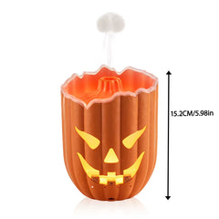 Halloween Pumpkin Aroma Diffuser - Ultrasonic Humidifier with Jellyfish Smoke Ring Mode and 7-Color Ambient Light, USB Powered