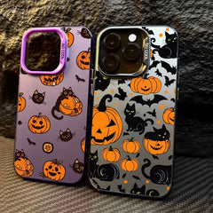 Halloween Cat Pumpkin Bat Phone Case for Iphone 13 14 15 16 17 Pro Max plus 16E 17E 17 Air 11 18 Pro Shockproof Funda Back Cover