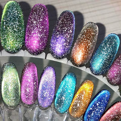7Ml Reflective Cat Magnetic Gel Nail Polish Dynamic Double Light Magnet Gel Polish Semi Permanent UV Gel for Nail Art