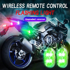 2/4Pcs Wireless LED Strobe Lights Car Decor Atmosphere Light, 8 Colors Rechargeable Led Lights Anti-Collision LED Warning Light