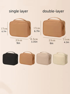 Thickened Oxford Cloth Material, Single or Double Layer, Unisex, Fashionable Toiletry and Makeup Bag, Suitable for Travel, Vacation, Work Trips, Daily Outings, Convenient and Multifunctional Toiletry and Makeup Bag, for Storing and Organizing Power Banks, Data Cables, Lotions, Skin Care Products, Makeup Brushes, Toothbrushes, Toothpaste, Etc., Waterproof Travel Makeup Bag, Essential for Storing Makeup Brushes and Embroidery Tools
