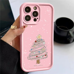 Christmas Tree Printed Soft TPU Case for Iphone 18 17 15 16 Pro Max 14 13 12 Pro Max 17E 11 17 16E Shockproof Phone Cover