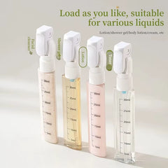 Leak-Proof 4-in-1 Travel Dispenser: Portable Refillable Container for Shampoo and Conditioner