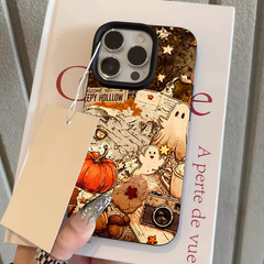Autumn-Themed Pumpkin and Bat Collage TPU Phone Case for iPhone 18 Pro Max and Compatible Models