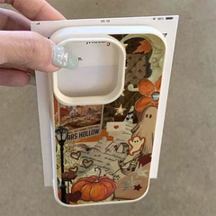 Autumn-Themed Pumpkin and Bat Collage TPU Phone Case for iPhone 18 Pro Max and Compatible Models