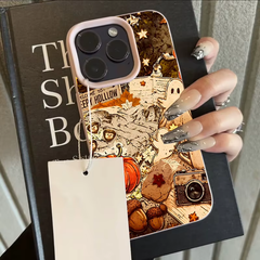 Autumn-Themed Pumpkin and Bat Collage TPU Phone Case for iPhone 18 Pro Max and Compatible Models