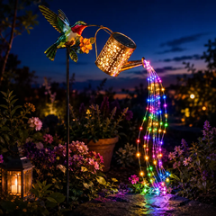 Bird Shape Iron Frame Water Jug Solar LED Lamp - Water Resistant Outdoor Garden Decorative Lights for Home Improvement, Halloween Courtyards, Garden Decorative Lighting