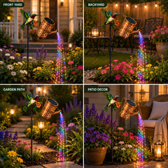 Bird Shape Iron Frame Water Jug Solar LED Lamp - Water Resistant Outdoor Garden Decorative Lights for Home Improvement, Halloween Courtyards, Garden Decorative Lighting
