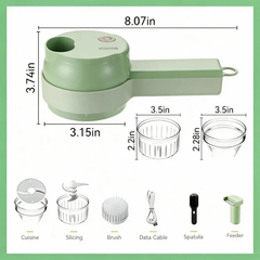 Handheld Electric Vegetable Cutter Set, USB Rechargeable Multifunctional Food Chopper Slicer Dicer for Garlic Onion Pepper