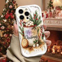 Christmas Hot Cocoa 3D Wavy iPhone Case