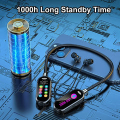 Neckband Headphones with Noise Reduction and Color Screen