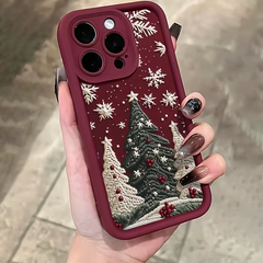Wine Red Christmas Tree iPhone Case