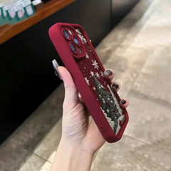 Wine Red Christmas Tree iPhone Case