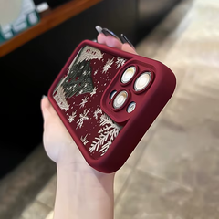 Wine Red Christmas Tree iPhone Case