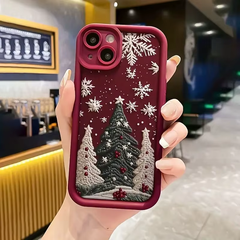 Wine Red Christmas Tree iPhone Case