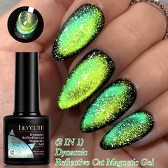 7Ml Reflective Cat Magnetic Gel Nail Polish Dynamic Double Light Magnet Gel Polish Semi Permanent UV Gel for Nail Art