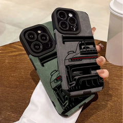 Cool Sports Car Phone Case for  18 Pro Max 17 16 15 plus 14 13 12 11 17 Pro Air XR X XS 7 plus SE 2022 Faux Leather Cover