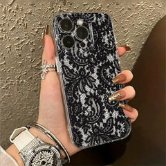 Black Lace Ultra‑Light Phone Case for Iphone 18 16E 7 17 Air 13 12 Xs 14 11 Pro Max Xr 8 17E 15 Pro plus 16 Slim‑Profile Cover