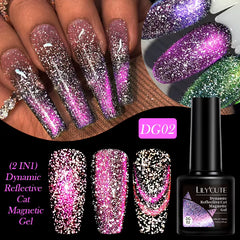 7Ml Reflective Cat Magnetic Gel Nail Polish Dynamic Double Light Magnet Gel Polish Semi Permanent UV Gel for Nail Art