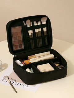 Thickened Oxford Cloth Material, Single or Double Layer, Unisex, Fashionable Toiletry and Makeup Bag, Suitable for Travel, Vacation, Work Trips, Daily Outings, Convenient and Multifunctional Toiletry and Makeup Bag, for Storing and Organizing Power Banks, Data Cables, Lotions, Skin Care Products, Makeup Brushes, Toothbrushes, Toothpaste, Etc., Waterproof Travel Makeup Bag, Essential for Storing Makeup Brushes and Embroidery Tools